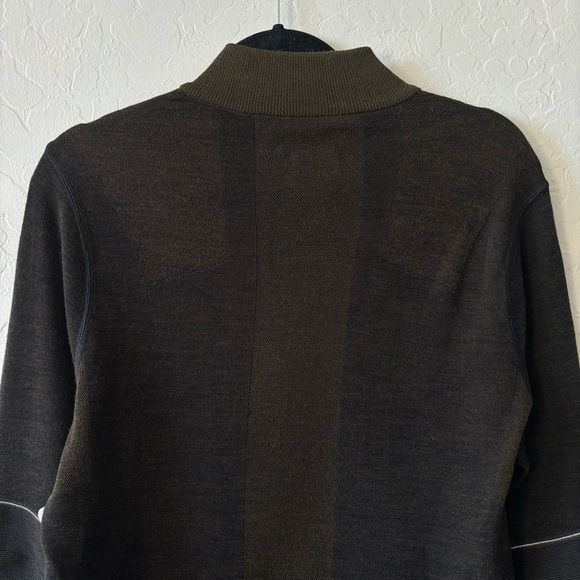 Smartwool Intraknit Merino Wool Military Olive Green Quarter Zip Sweater Top S - Picture 9 of 13